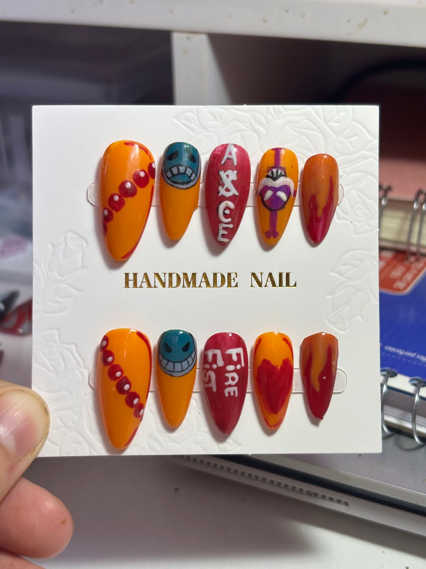 One Piece "Ace" Press On Nails