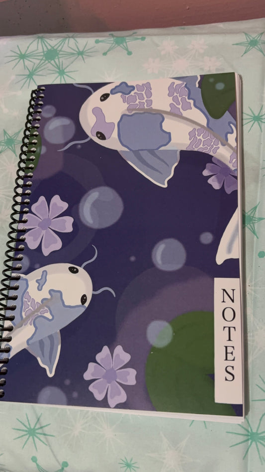 Blue Koi Fish Notebook