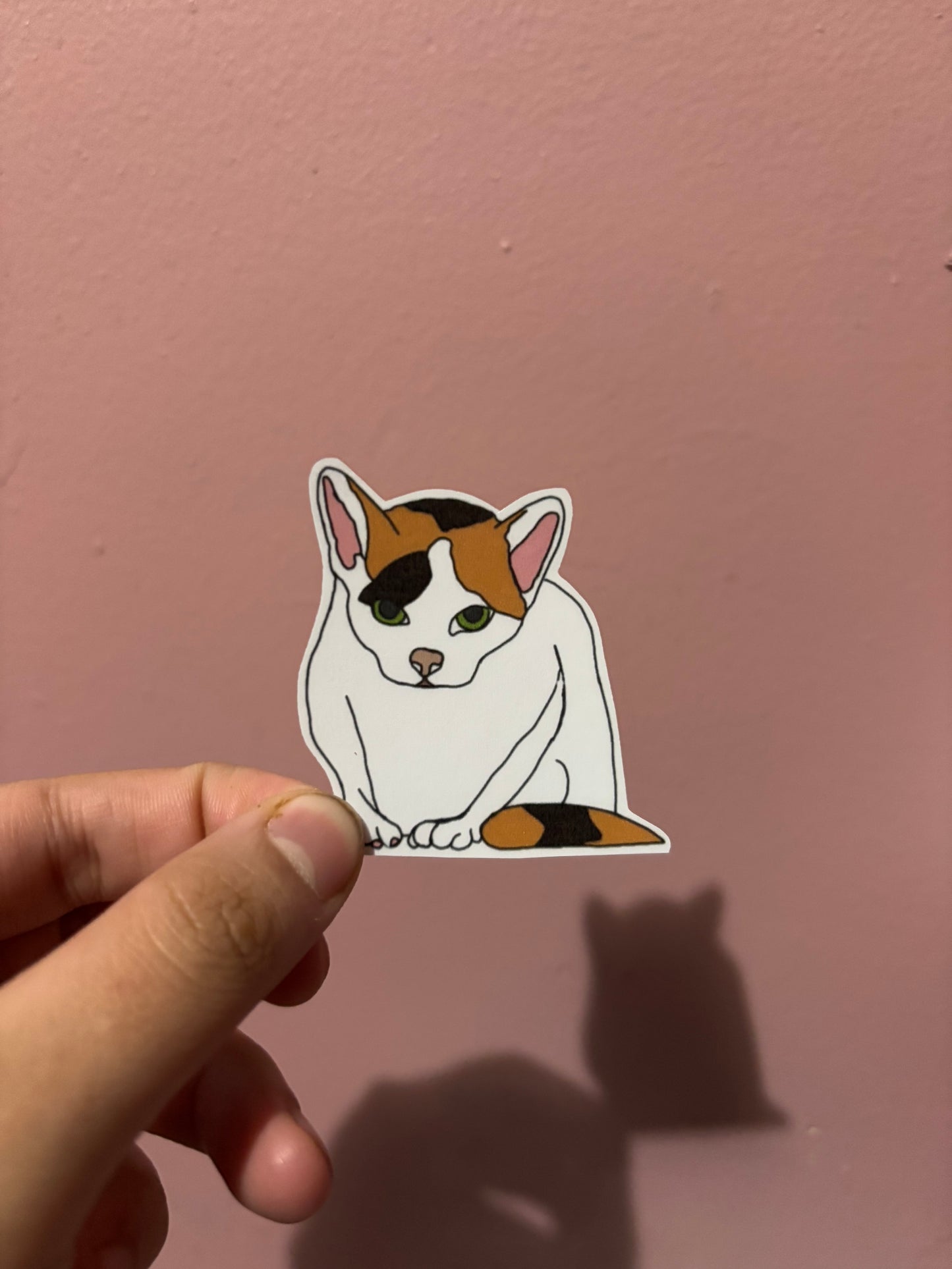 White ombré kitty sticker