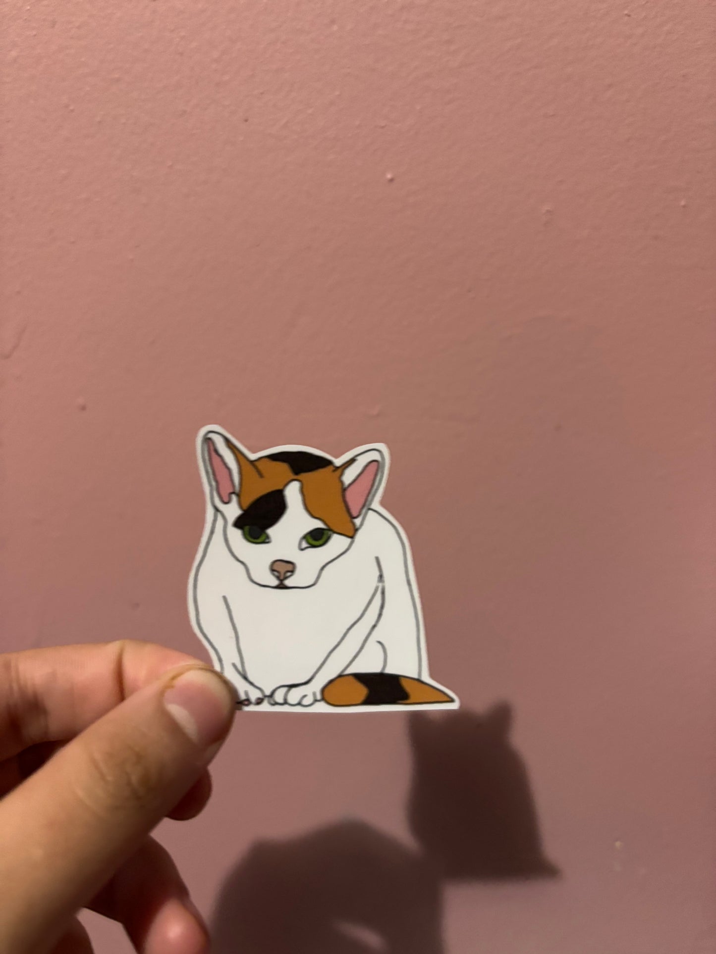 White ombré kitty sticker