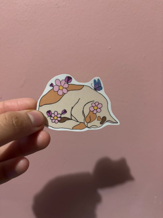 Spring Bloom Kitten Sticker
