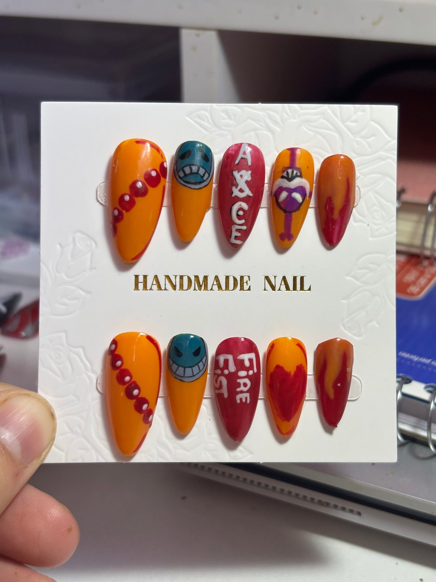 One Piece "Ace" Press On Nails