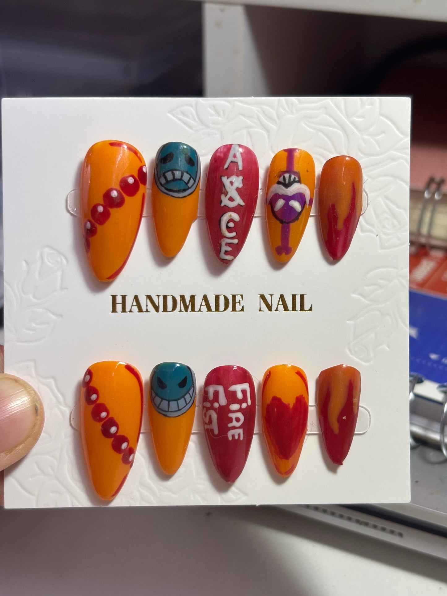 One Piece "Ace" Press On Nails