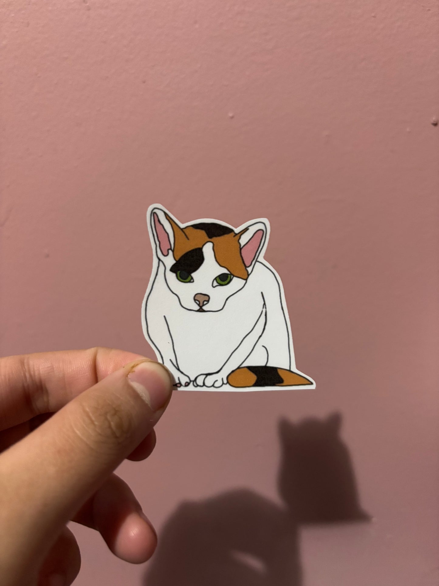 White ombré kitty sticker