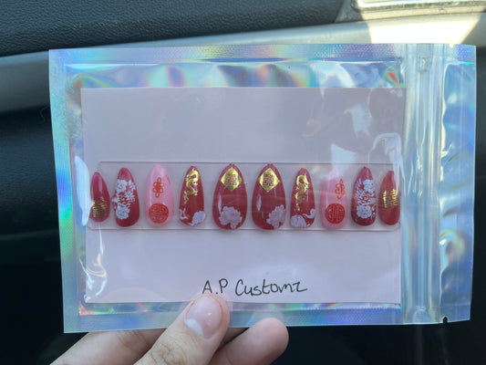 Chinese New Year Press On Nails