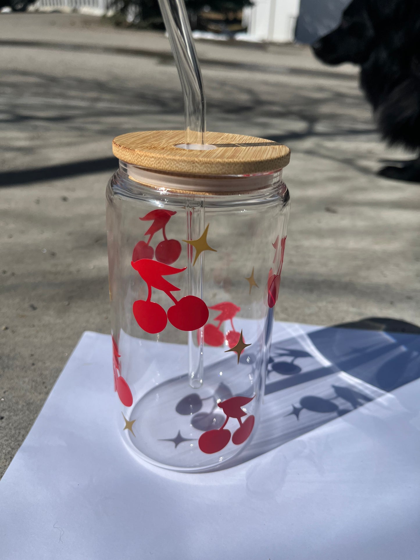 Cherry Glass Cup
