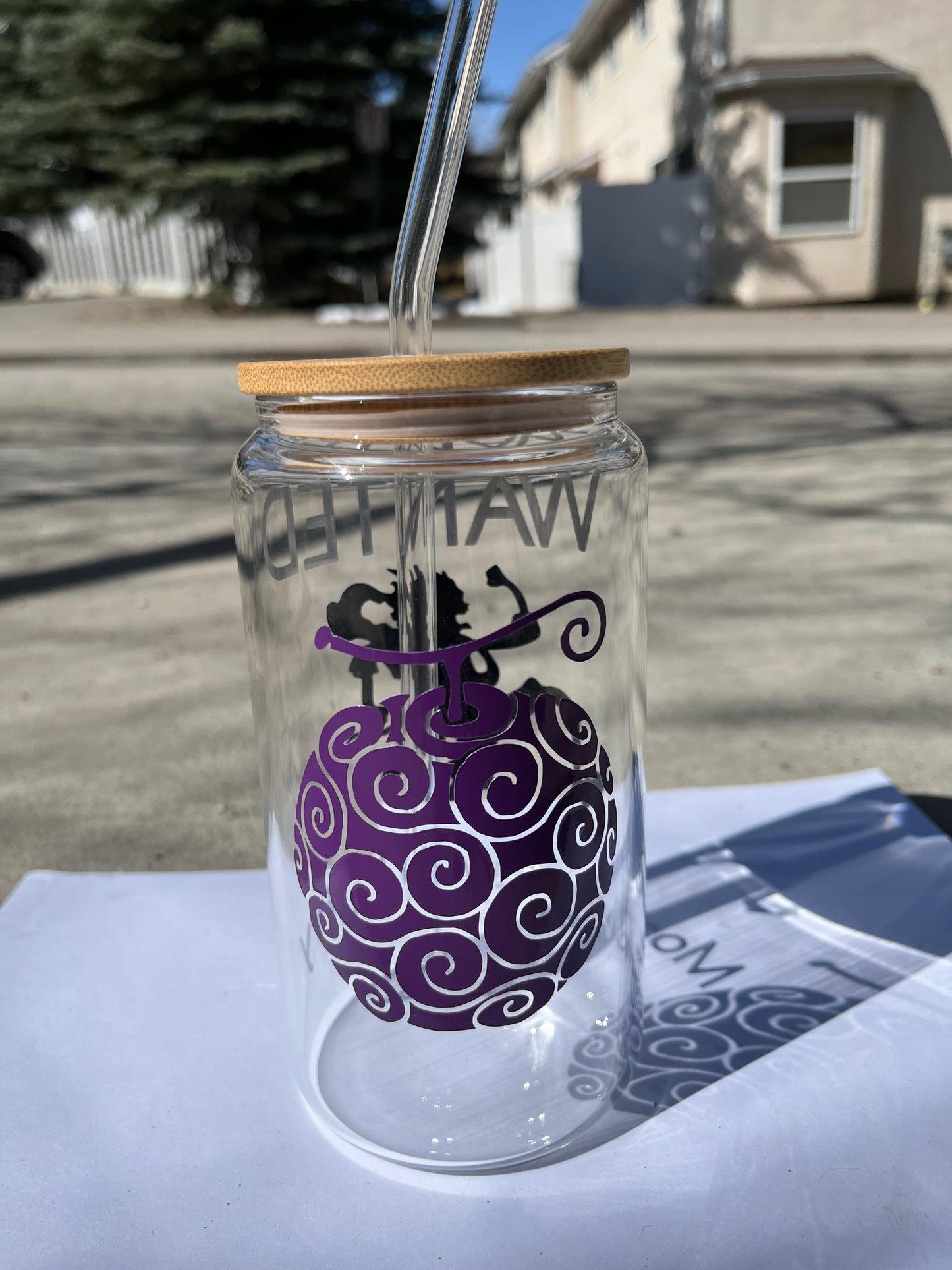 Luffy Wanted Glass Cup